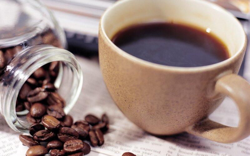 coffee cup with beans