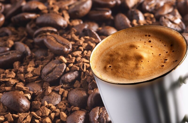 coffee cup with beans