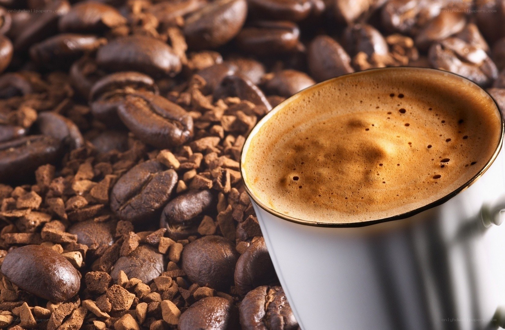 coffee cup with beans