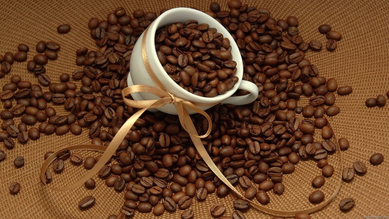 coffee cup with beans