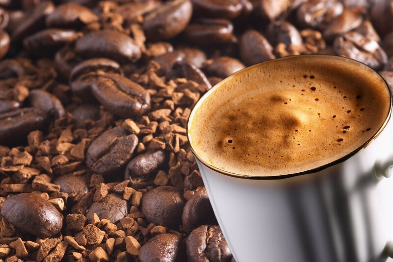 coffee cup with beans