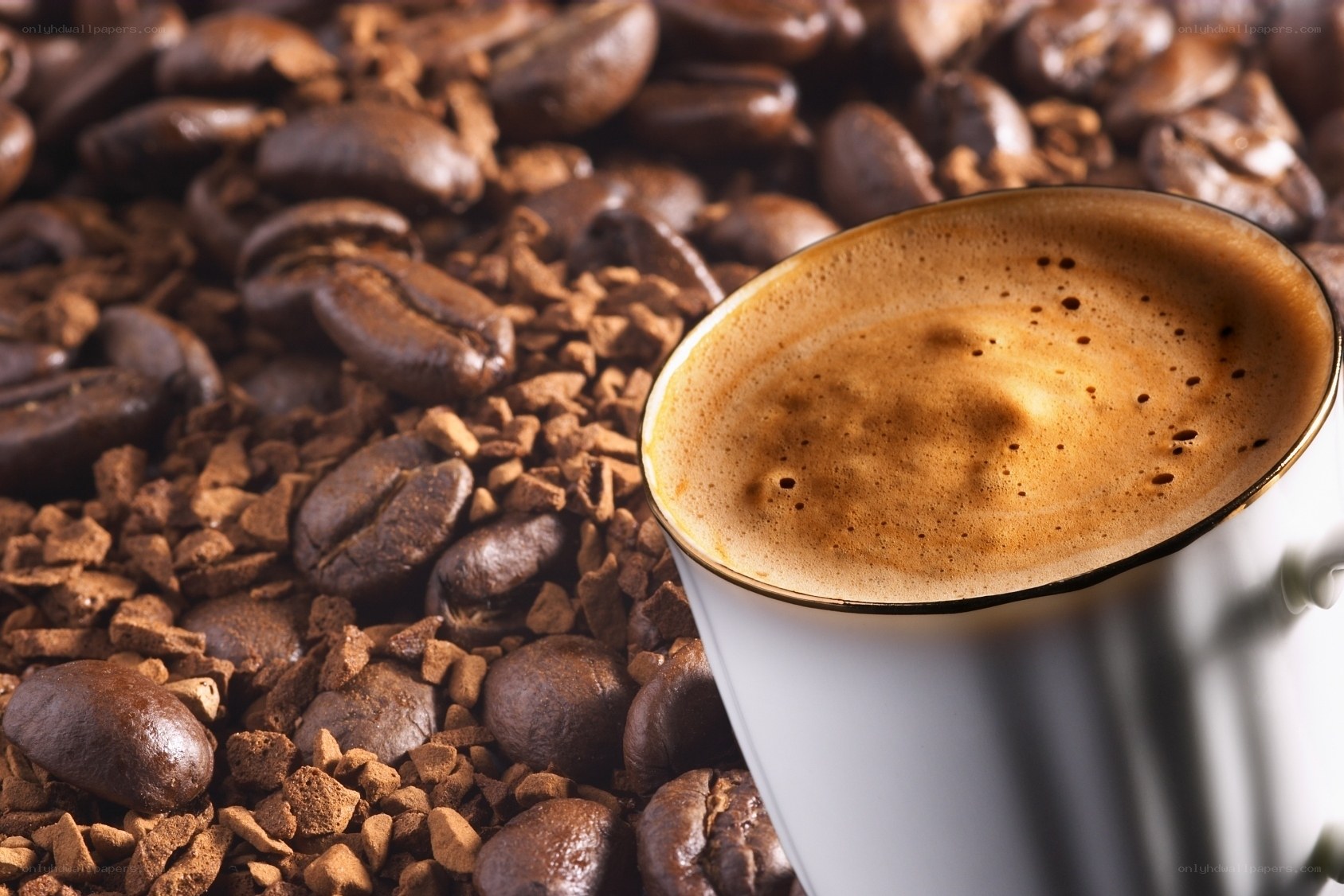 coffee cup with beans