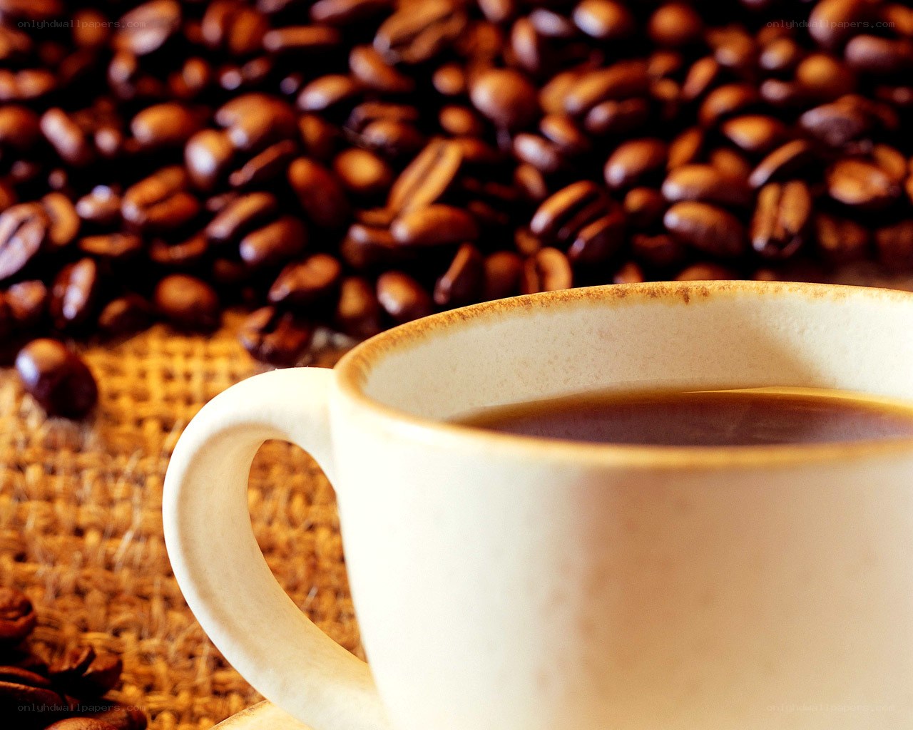 coffee cup with beans