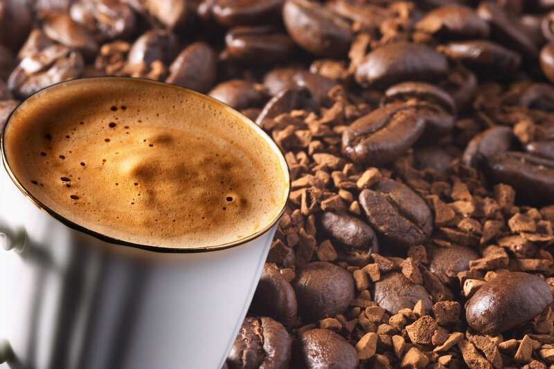 coffee cup with beans
