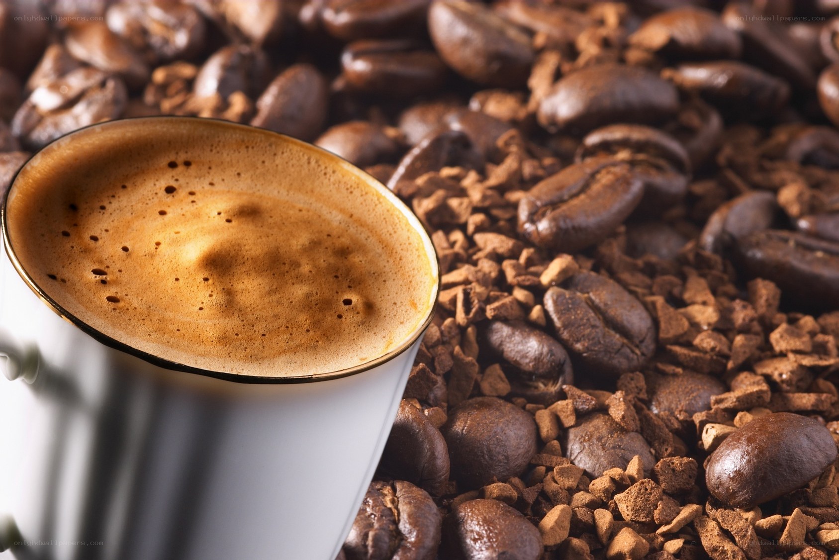 coffee cup with beans