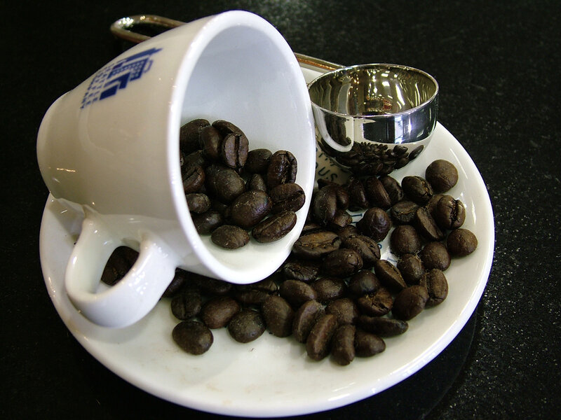 coffee cup with beans