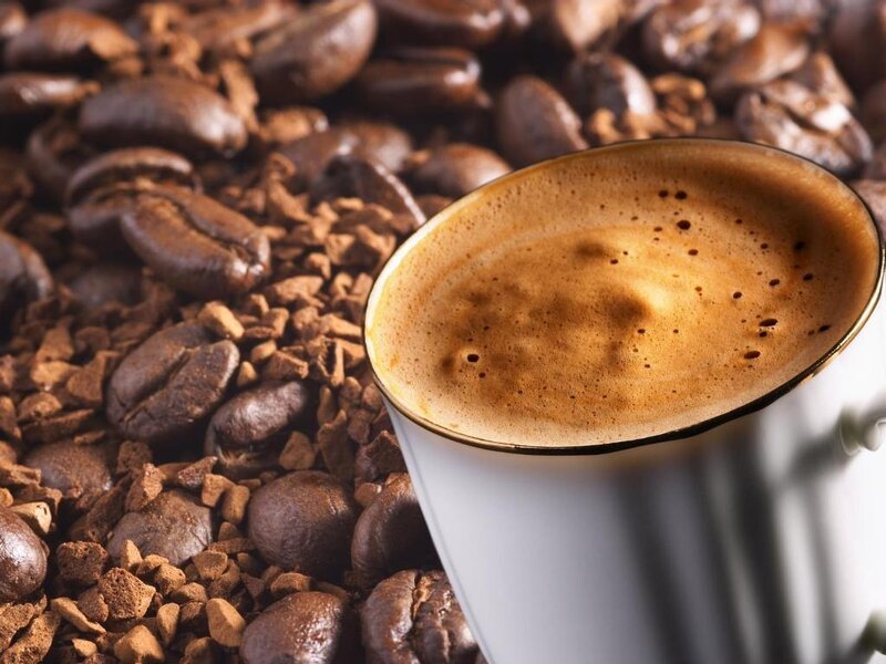 coffee cup with beans