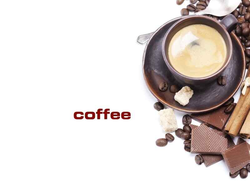 Coffee Cup with Beans — Brown, Calm, Photograph, Coffee Beans, Chocolate