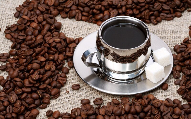 Coffee Cup with Beans — Brown, Coffee Beans