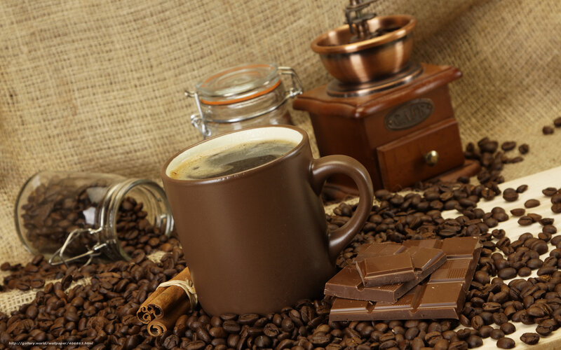 Coffee Cup with Beans — Brown, Cozy, Photograph, Chocolate