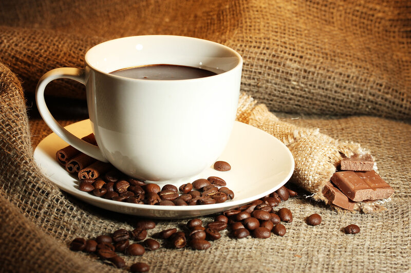 Coffee Cup with Beans — Brown, Cozy, Photograph, Coffee Beans
