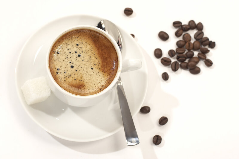 Coffee Cup with Beans — White, Calm, Photograph