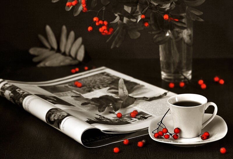 Coffee Cup with Berries