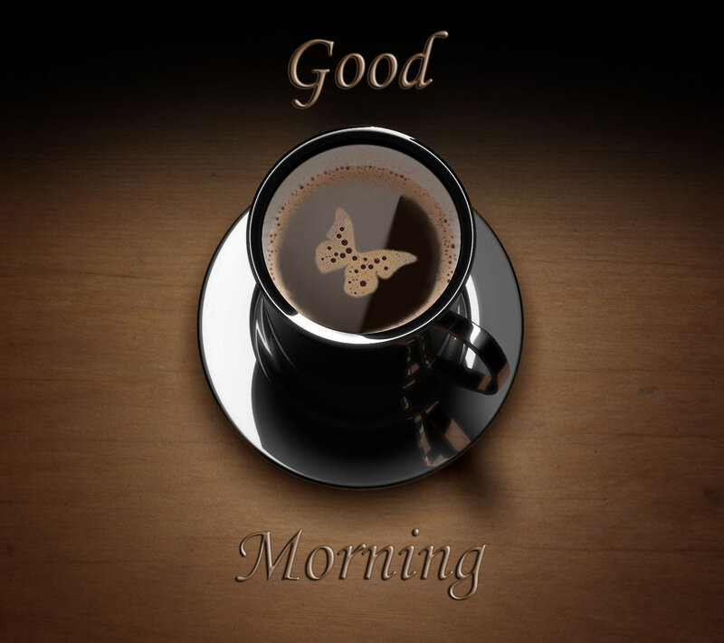 Coffee Cup with Butterfly — Brown, Calm