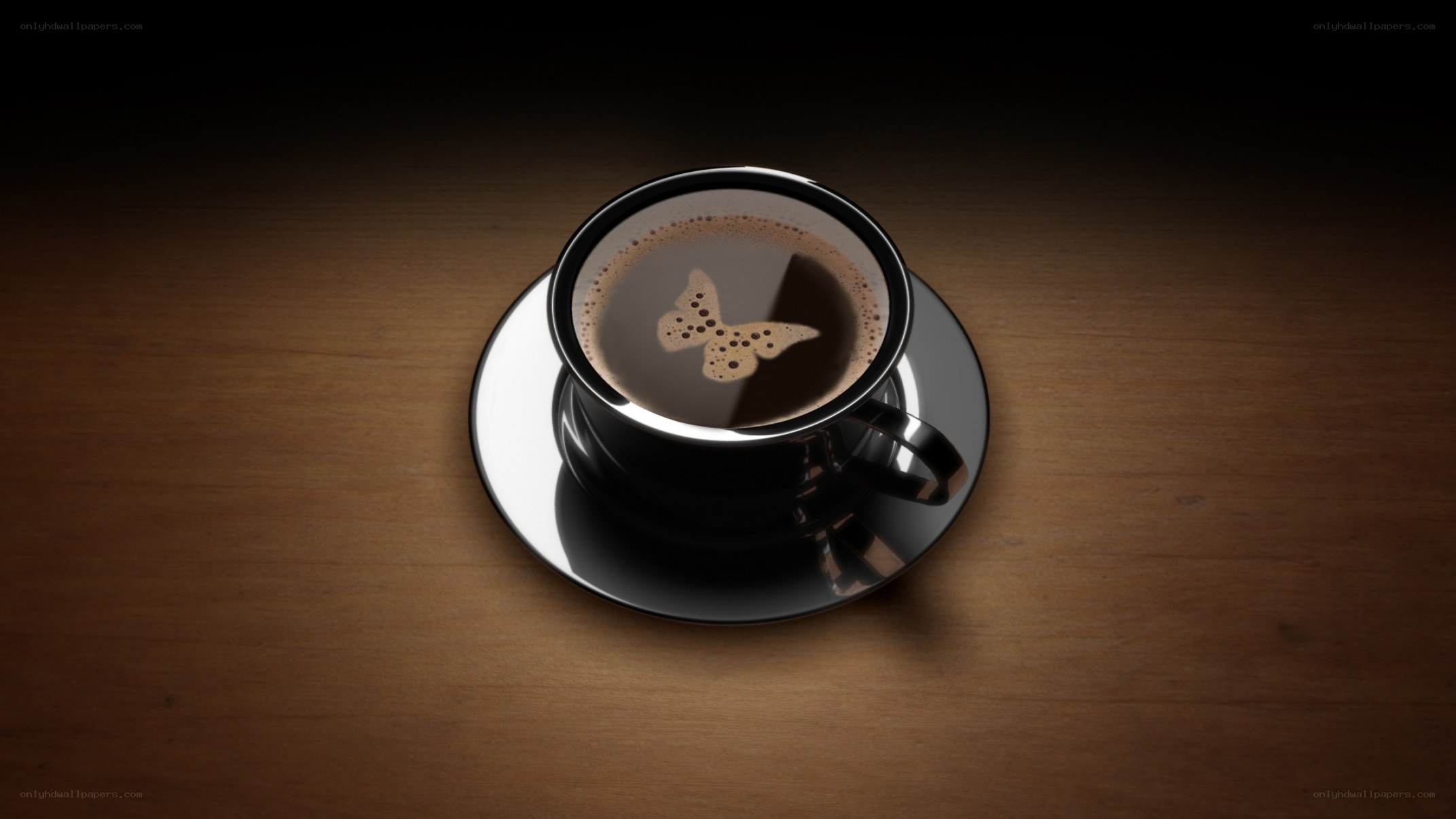 coffee cup with butterfly foam