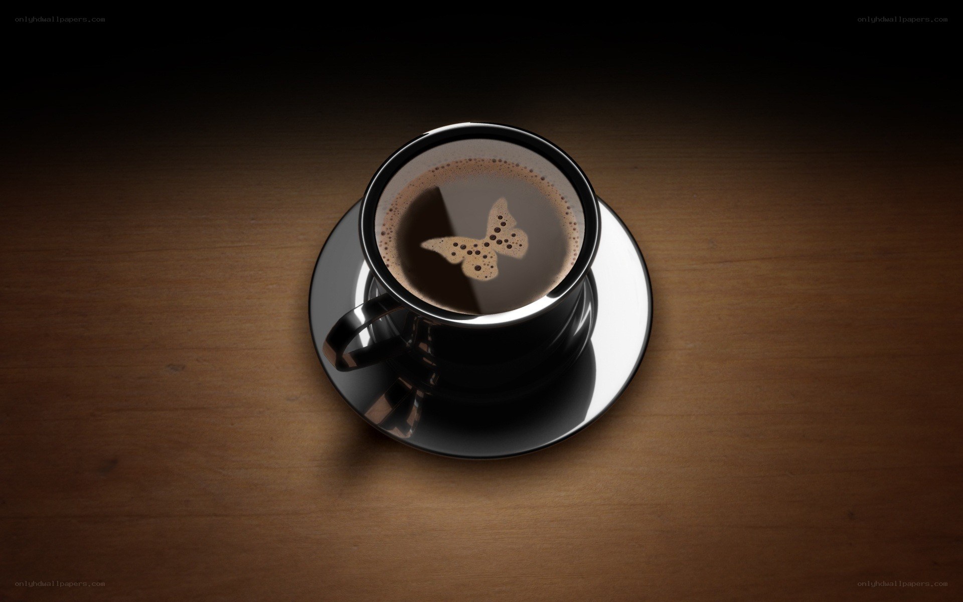 coffee cup with butterfly foam