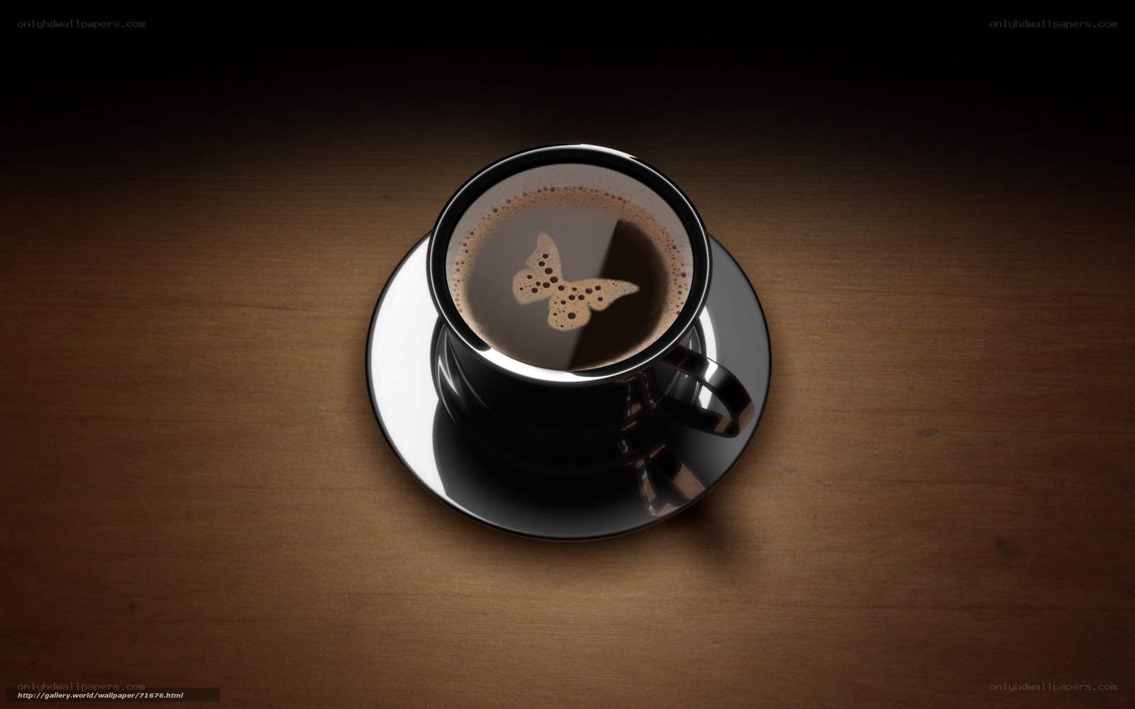 coffee cup with butterfly foam