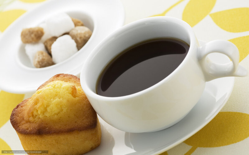 Coffee Cup with Cake — Yellow
