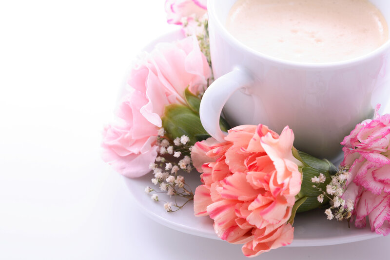 Coffee Cup with Carnations
