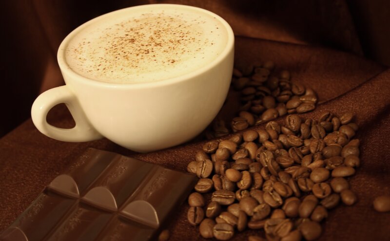Coffee Cup with Chocolate Bar