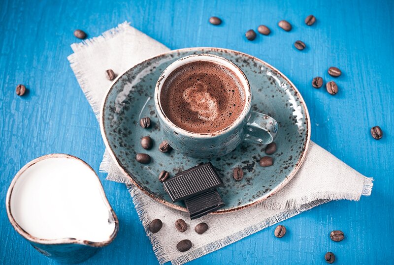 Coffee Cup with Chocolate — Blue