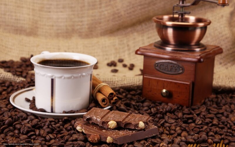 Coffee Cup with Chocolate — Brown, Cozy, Photograph, Coffee Beans