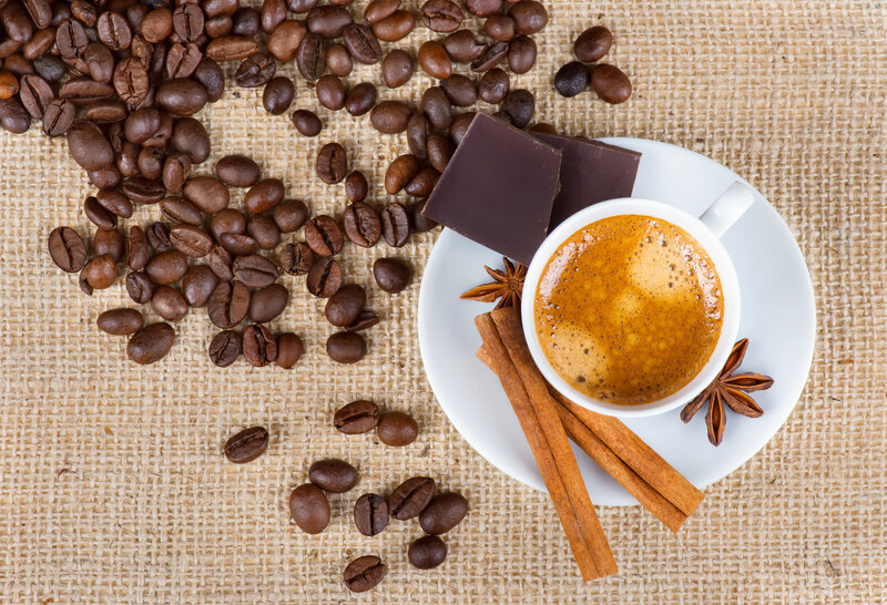 Coffee Cup with Chocolate — Brown, Cozy, Photograph