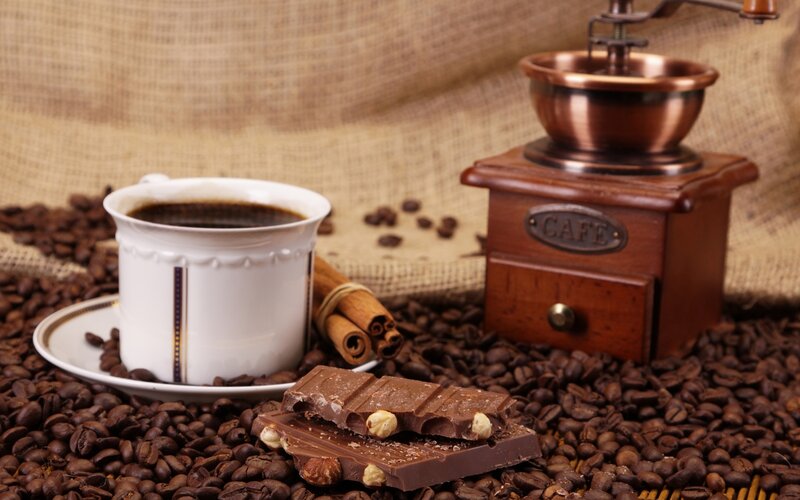 Coffee Cup with Chocolate — Brown, Cozy