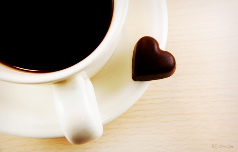 Coffee Cup with Chocolate Heart
