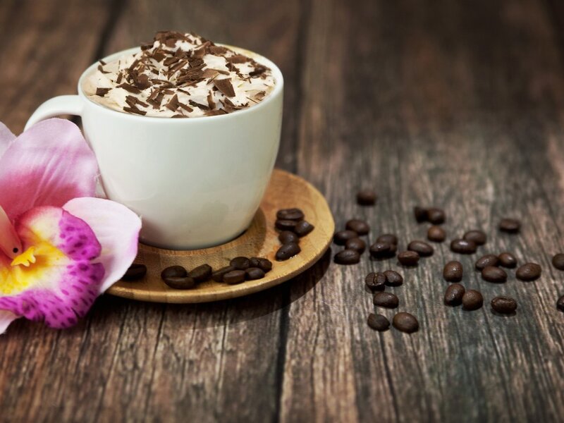 Coffee Cup with Chocolate Shavings