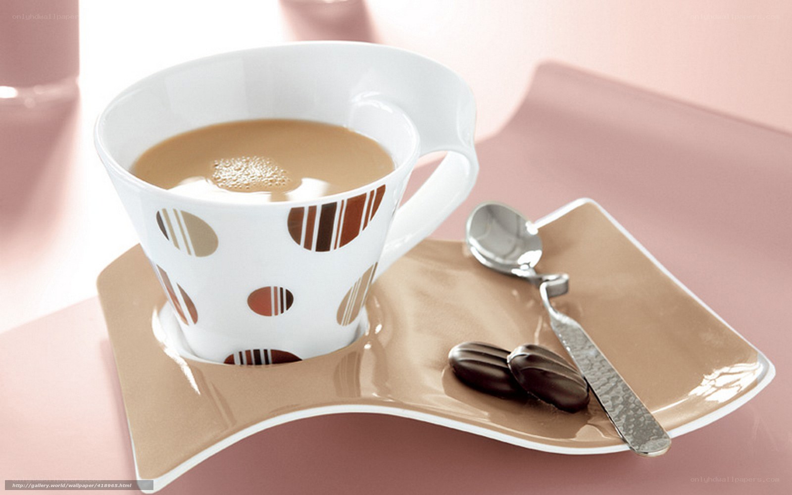 coffee cup with chocolates
