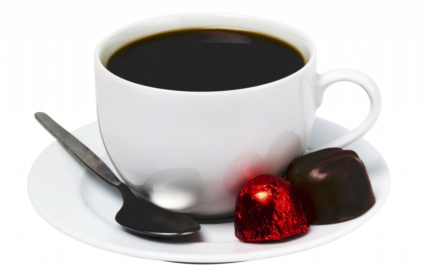 coffee cup with chocolates
