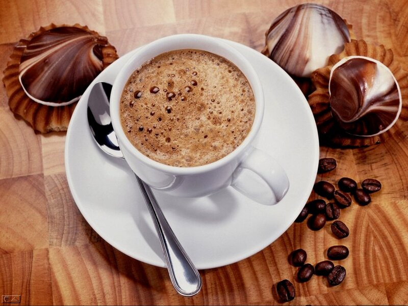 Coffee Cup with Chocolates — Brown
