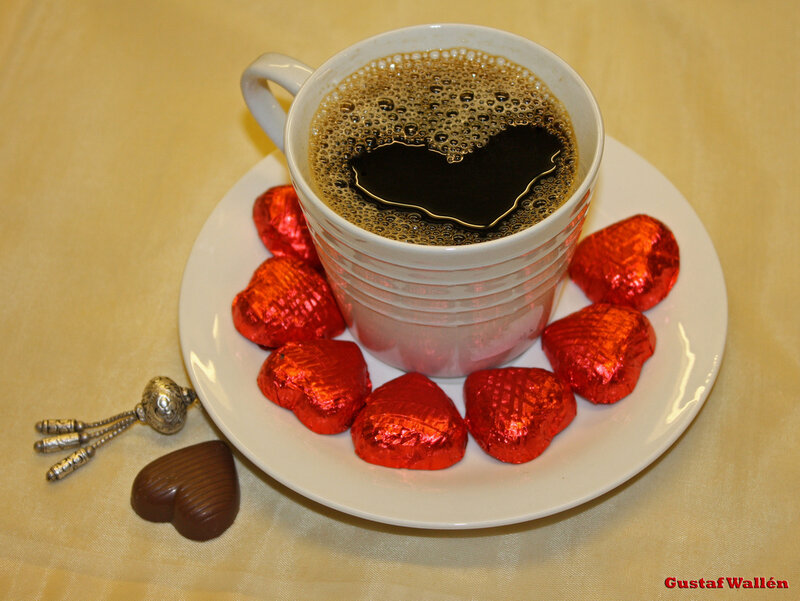 Coffee Cup with Chocolates — White