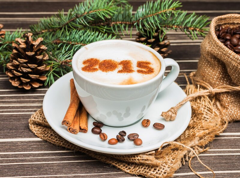 Coffee Cup with Cinnamon — Brown, Cozy