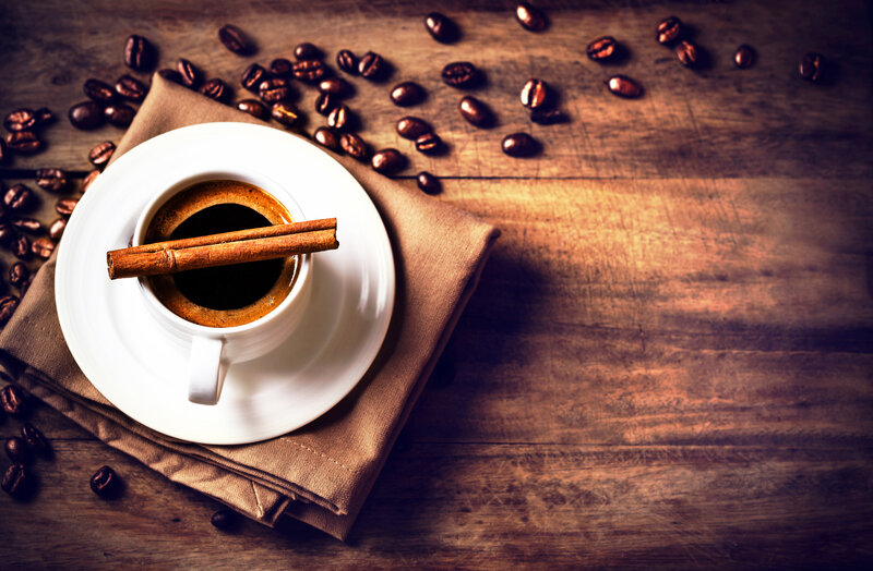 Coffee Cup with Cinnamon Stick — Brown, Cozy