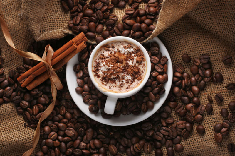 Coffee Cup with Cinnamon Sticks — Brown