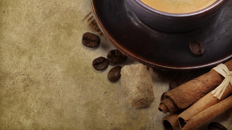 Coffee Cup with Cinnamon Sticks — Brown, Warm