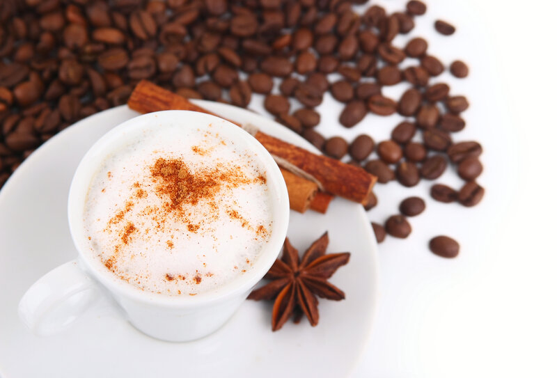 Coffee Cup with Cinnamon — White, Calm, Photograph