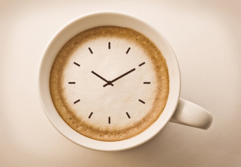 Coffee Cup with Clock Foam