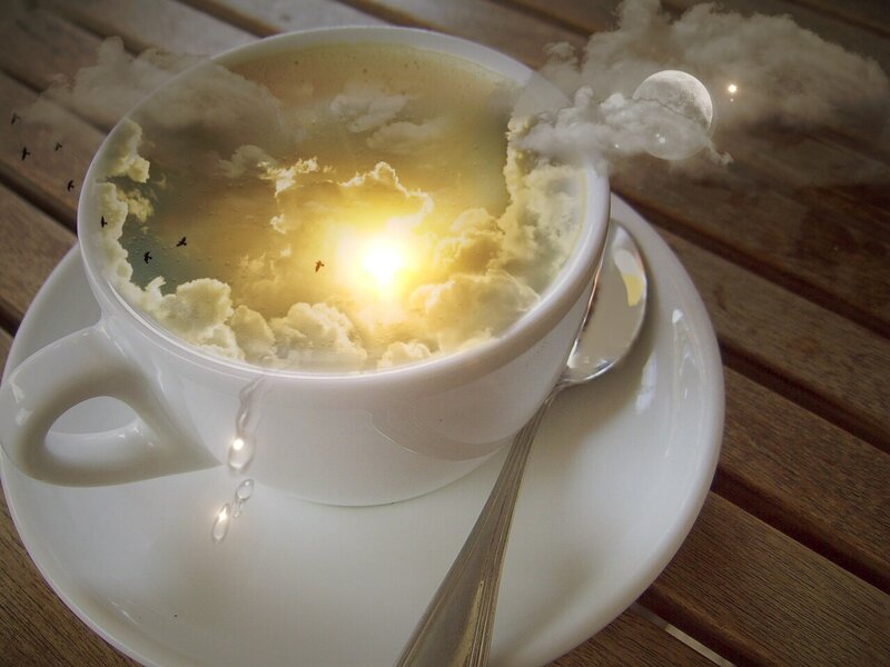Coffee Cup with Clouds