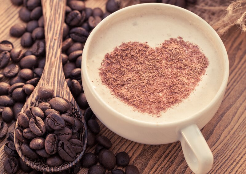 Coffee Cup with Cocoa Powder — Brown, Cozy
