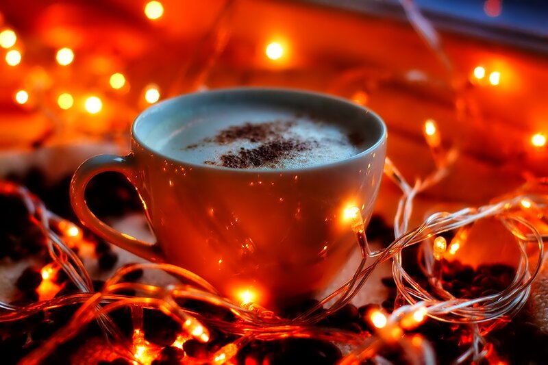 Coffee Cup with Cocoa Powder — Orange