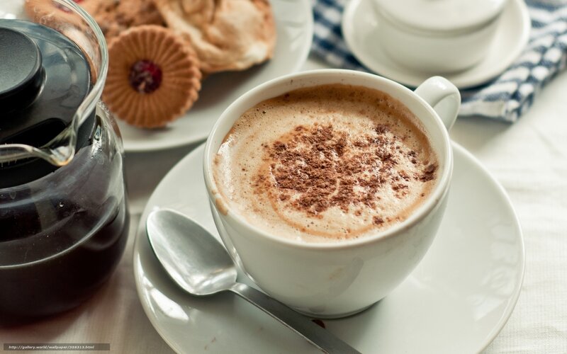 Coffee Cup with Cocoa Powder — White, Calm