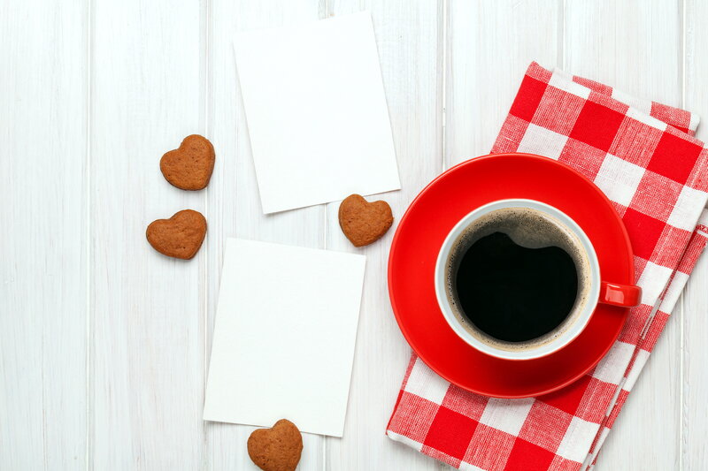Coffee Cup with Cookies — Red
