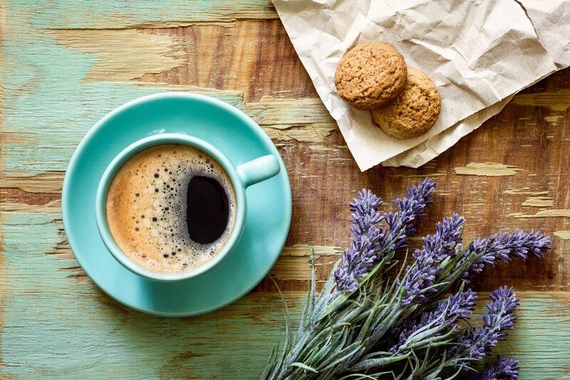 Coffee Cup with Cookies — Teal