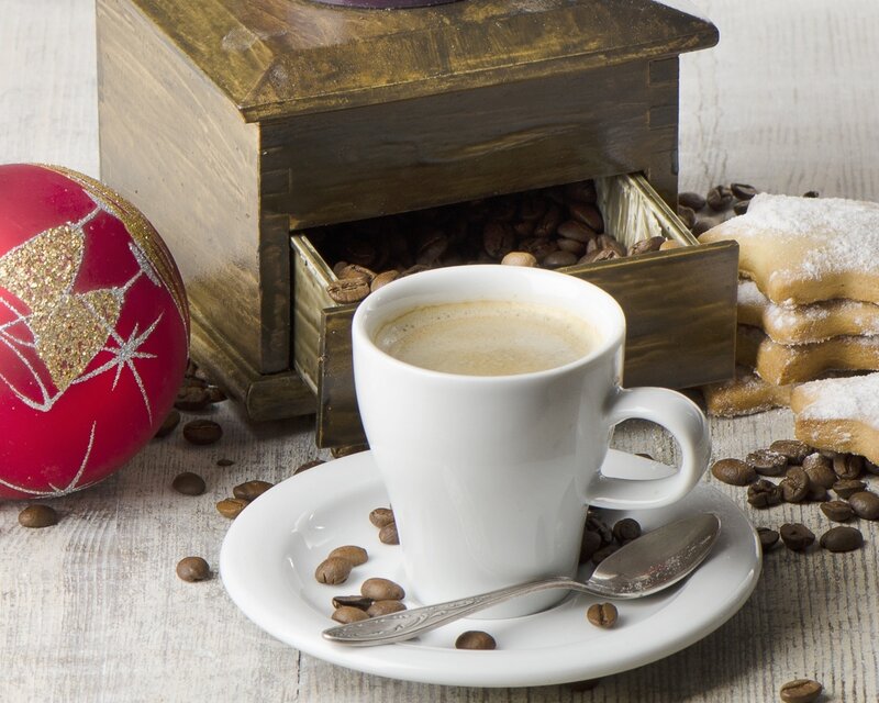Coffee Cup with Cookies — White, Cozy