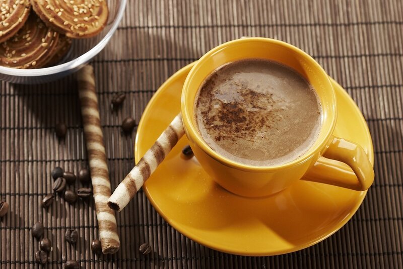 Coffee Cup with Cookies — Yellow