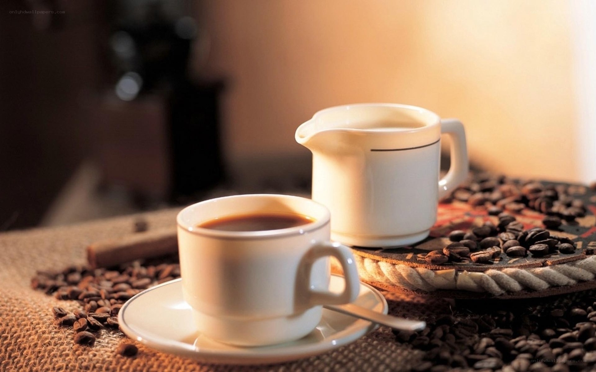 coffee cup with creamer
