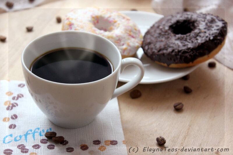 Coffee Cup with Donuts